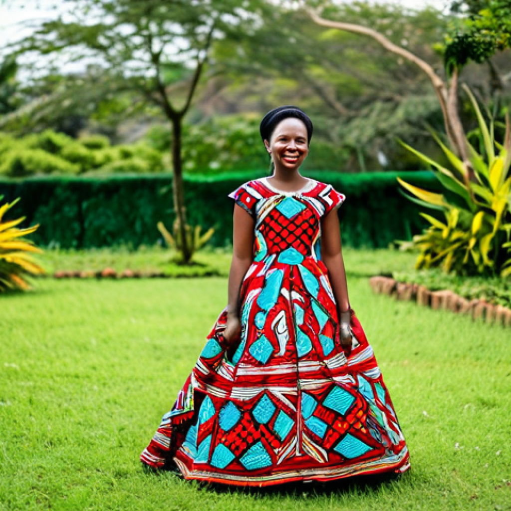 말라위에서 결혼과 가정 문화 - Traditional Wedding Attire Meets Modern Style**

"A Malawian bride in a vibrant, traditionally patte...