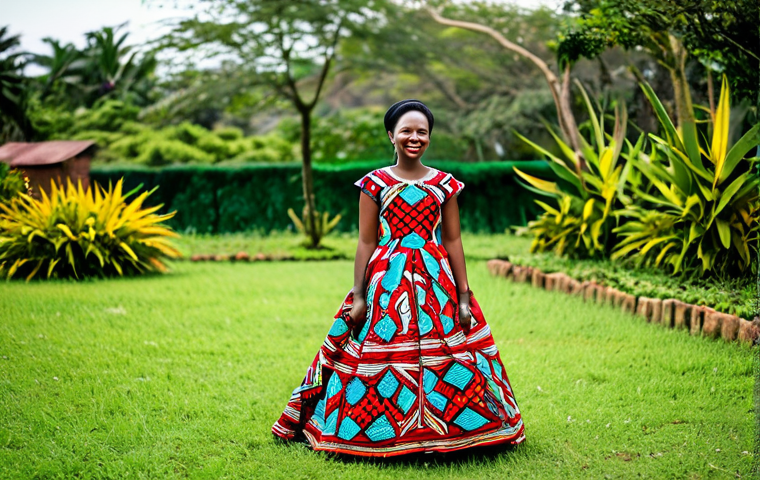 말라위에서 결혼과 가정 문화 - Traditional Wedding Attire Meets Modern Style**
"A Malawian bride in a vibrant, traditionally patte...