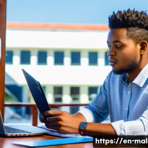 Home 13 말라위 비자 발급 방법 - **Prompt 1: The Diligent eVisa Applicant**
A young adult, casually but neatly dressed in a light...